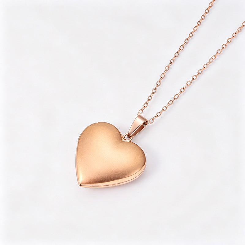 Men's Heart Shape Locket Necklace In Silver 304 Stainless Steel With Electroplated Finish And Cable Chain