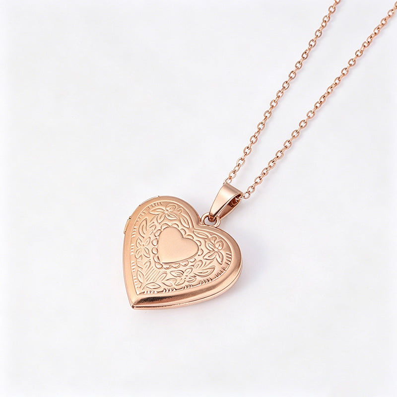 Men's Heart Shape Locket Necklace In Silver 304 Stainless Steel With Electroplated Finish And Cable Chain