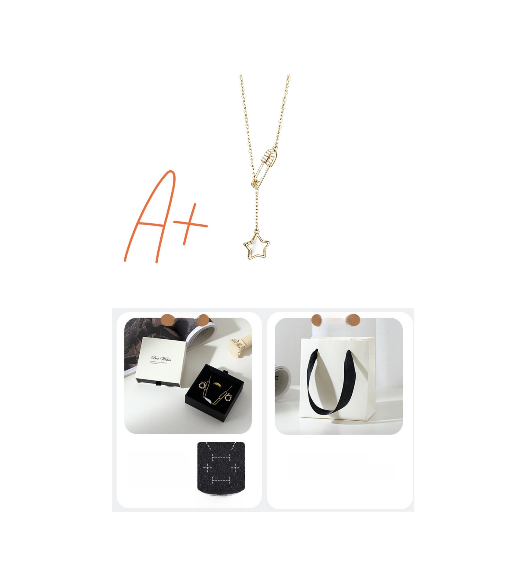 Handmade Sweet Gold Shell Necklace For Women In 925 Sterling Silver With Mother-of-pearl Shell Inlay And Paperclip Chain