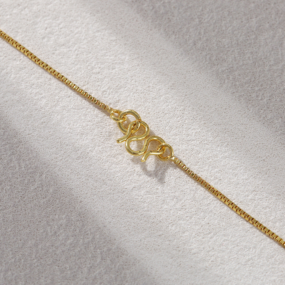 Luxurious Gold Double Ring Pendant Necklace For Women With Copper Alloy And Box Chain