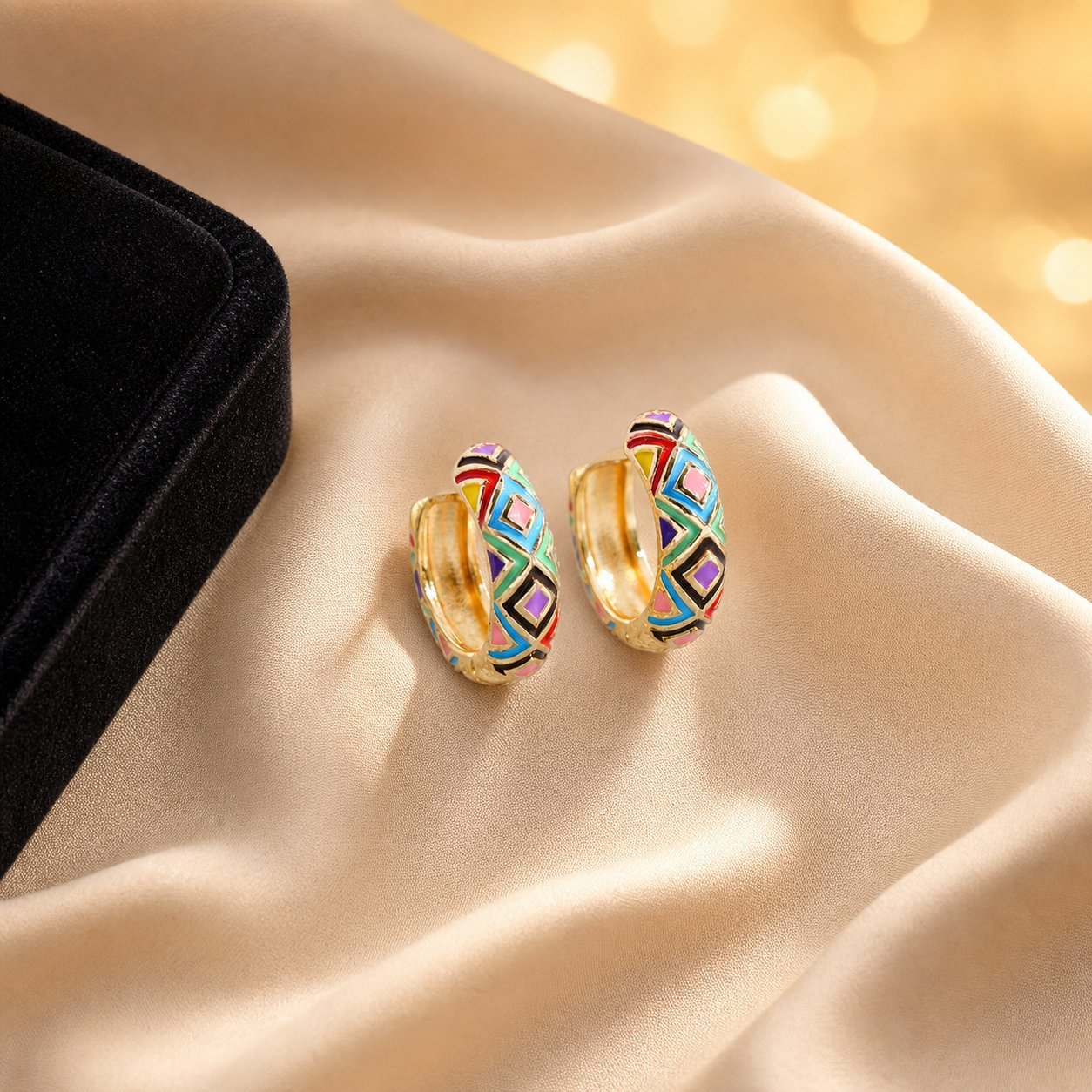 Flowers Earrings For Women In Ethnic Style Featuring Enamel Craft And Colour Alloy Material