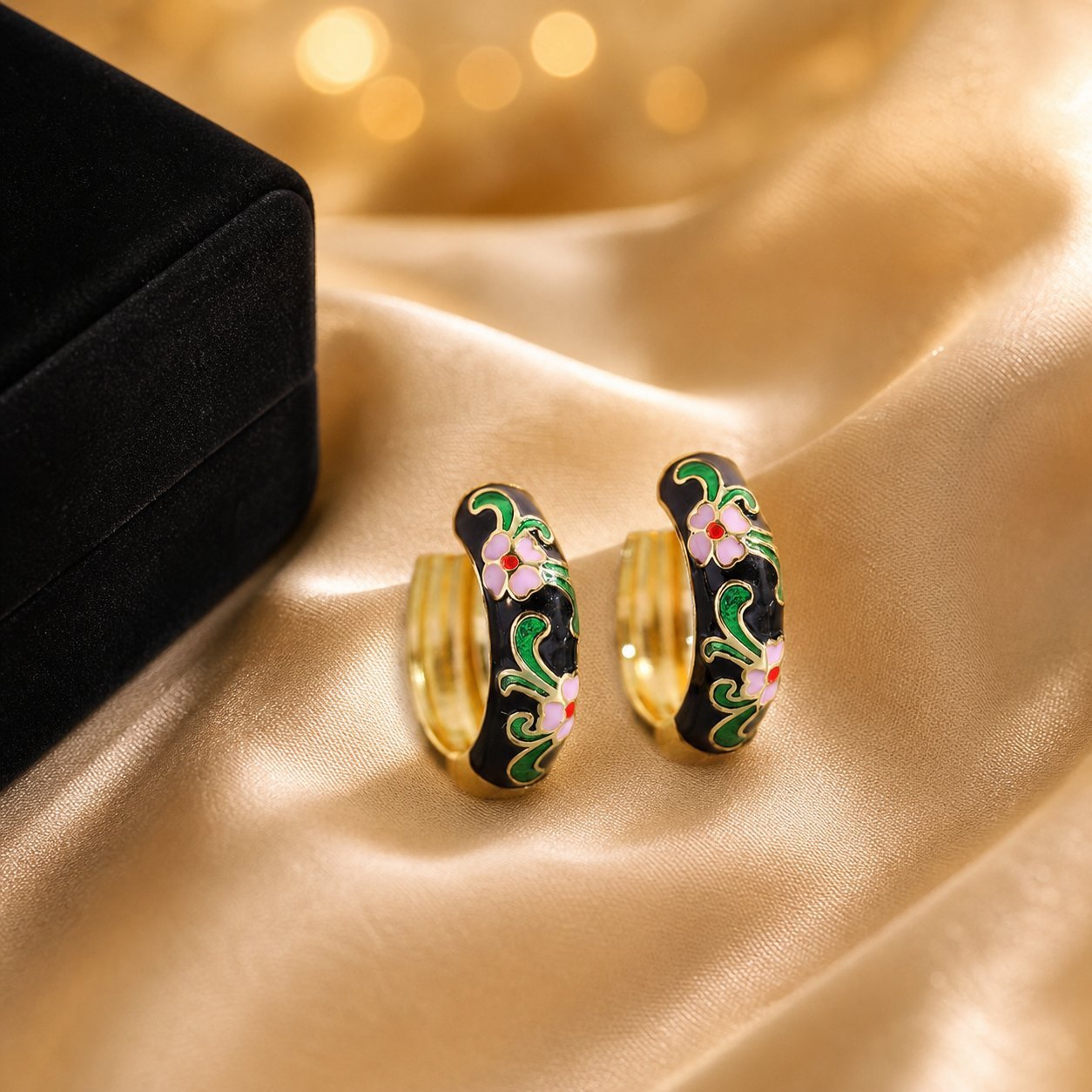 Flowers Earrings For Women In Ethnic Style Featuring Enamel Craft And Colour Alloy Material
