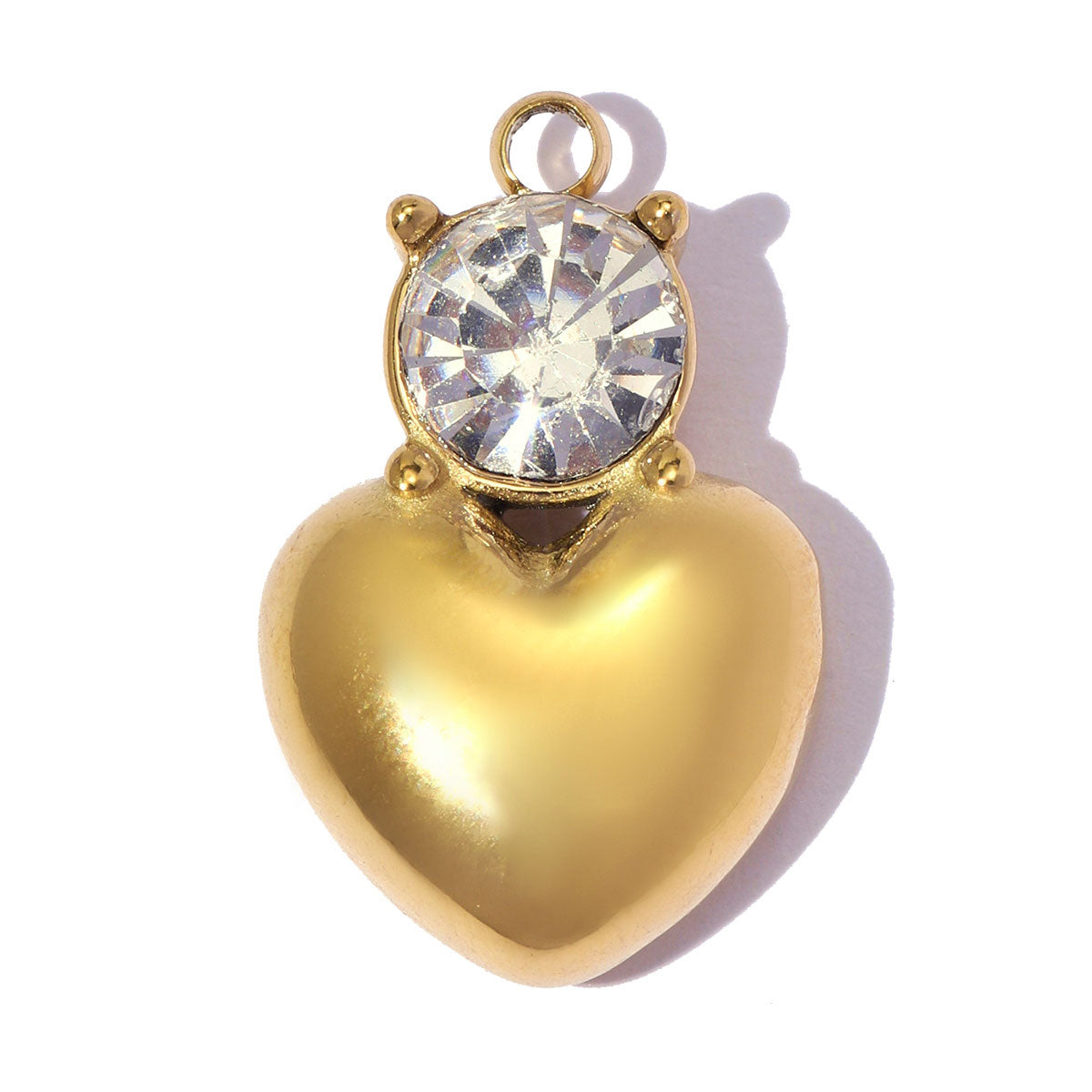 Lucky Heart Pendant 3 PCS Set In 304 Stainless Steel With 18K Real Gold Plating 0.03-0.05µm Thickness