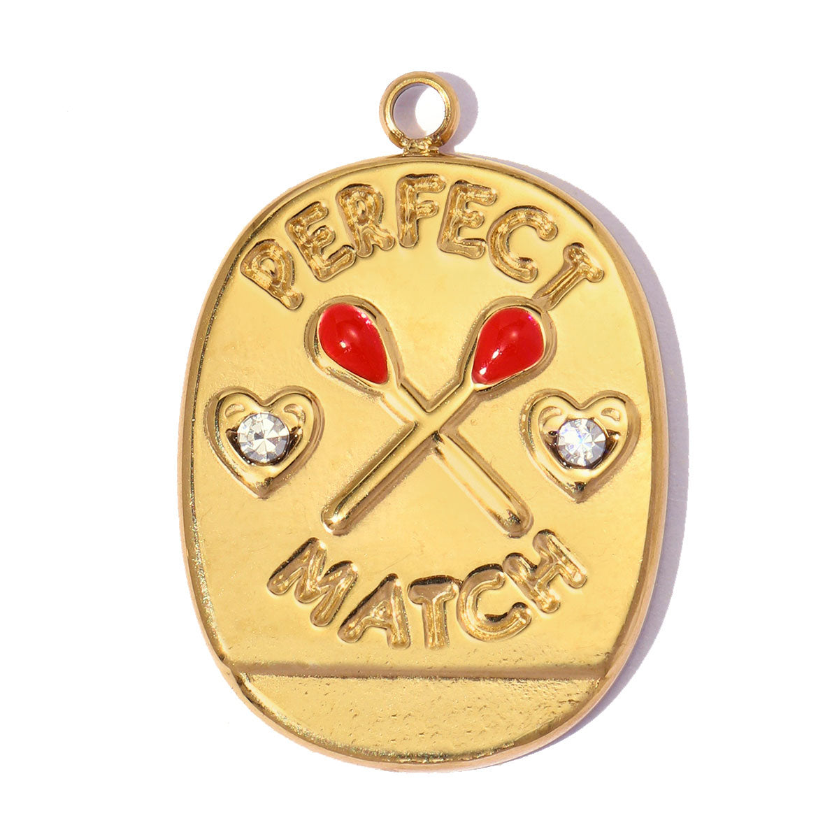 Lucky Heart Pendant 3 PCS Set In 304 Stainless Steel With 18K Real Gold Plating 0.03-0.05µm Thickness