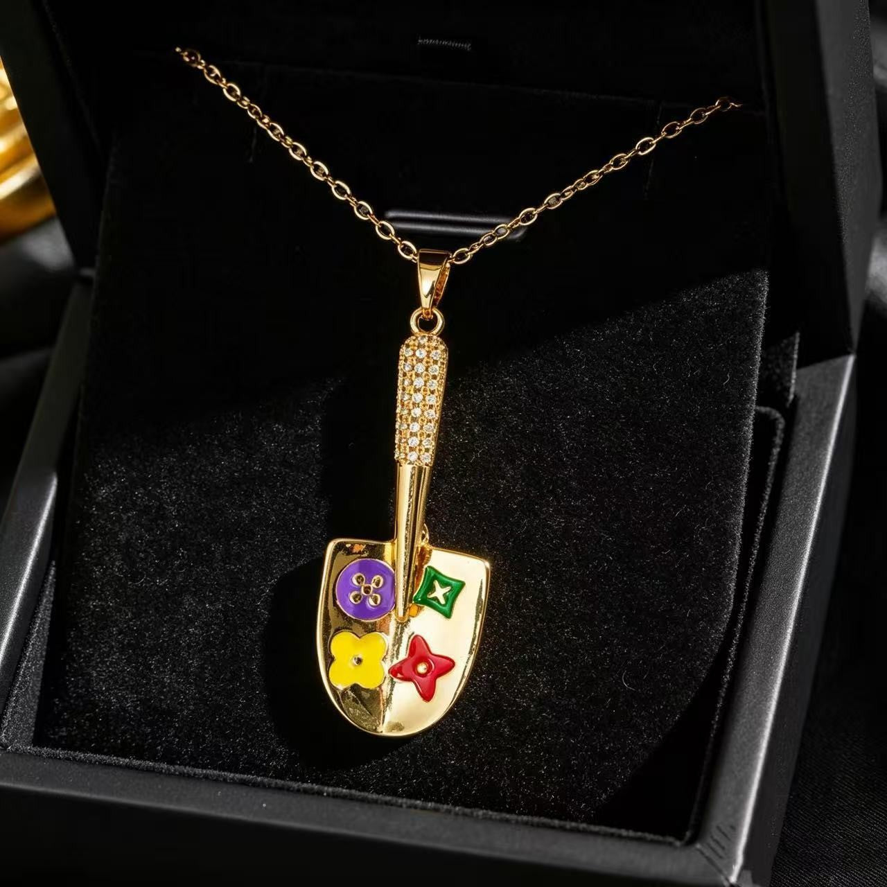 Heart Shape Necklace For Women In Titanium Steel With Zircon Inlay, Featuring PVD Coated 18K Real Gold Plated Copper Pendant