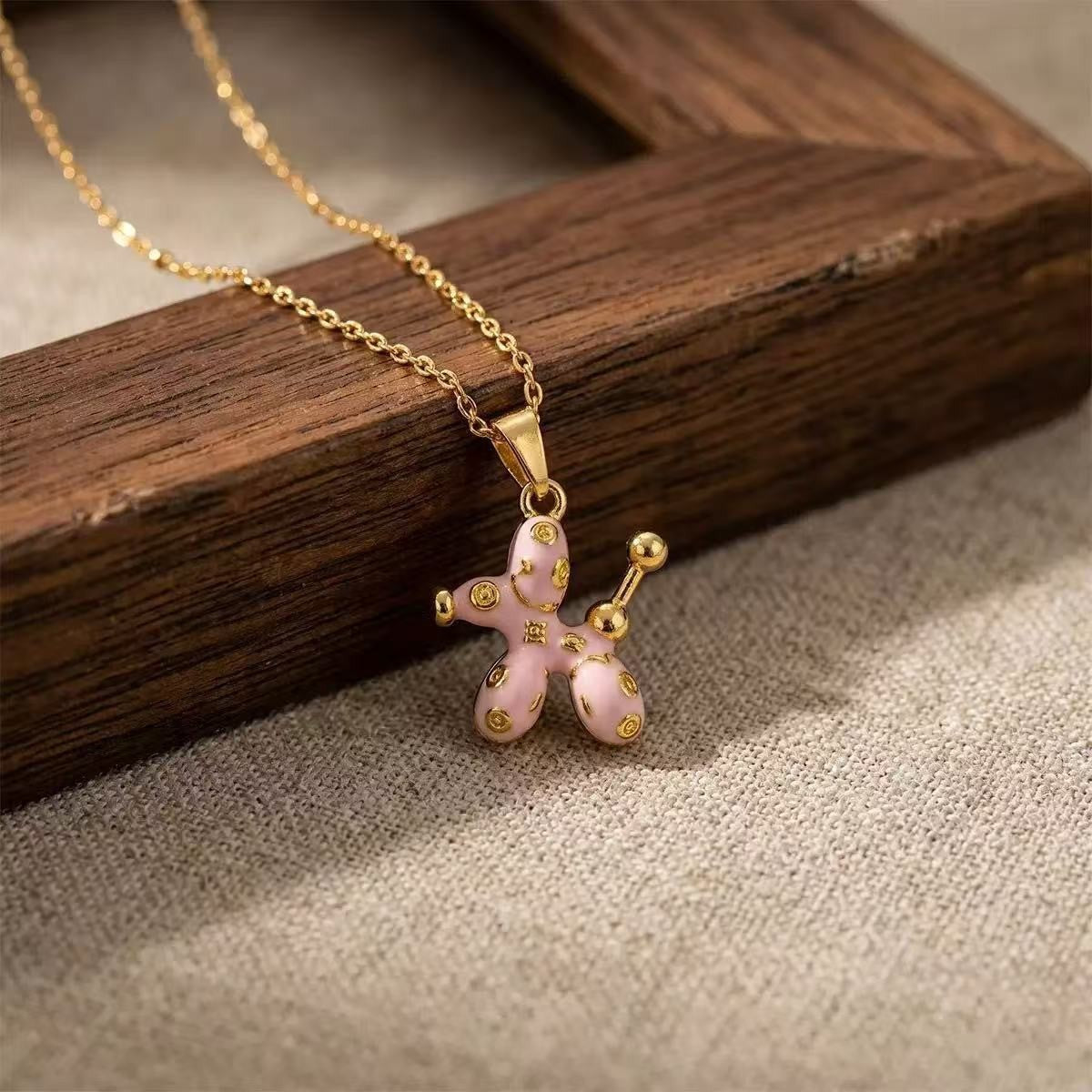 Heart Shape Necklace For Women In Titanium Steel With Zircon Inlay, Featuring PVD Coated 18K Real Gold Plated Copper Pendant