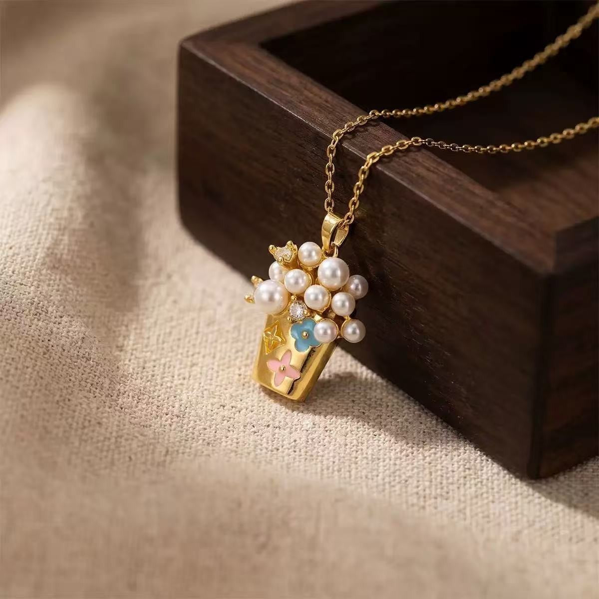 Heart Shape Necklace For Women In Titanium Steel With Zircon Inlay, Featuring PVD Coated 18K Real Gold Plated Copper Pendant