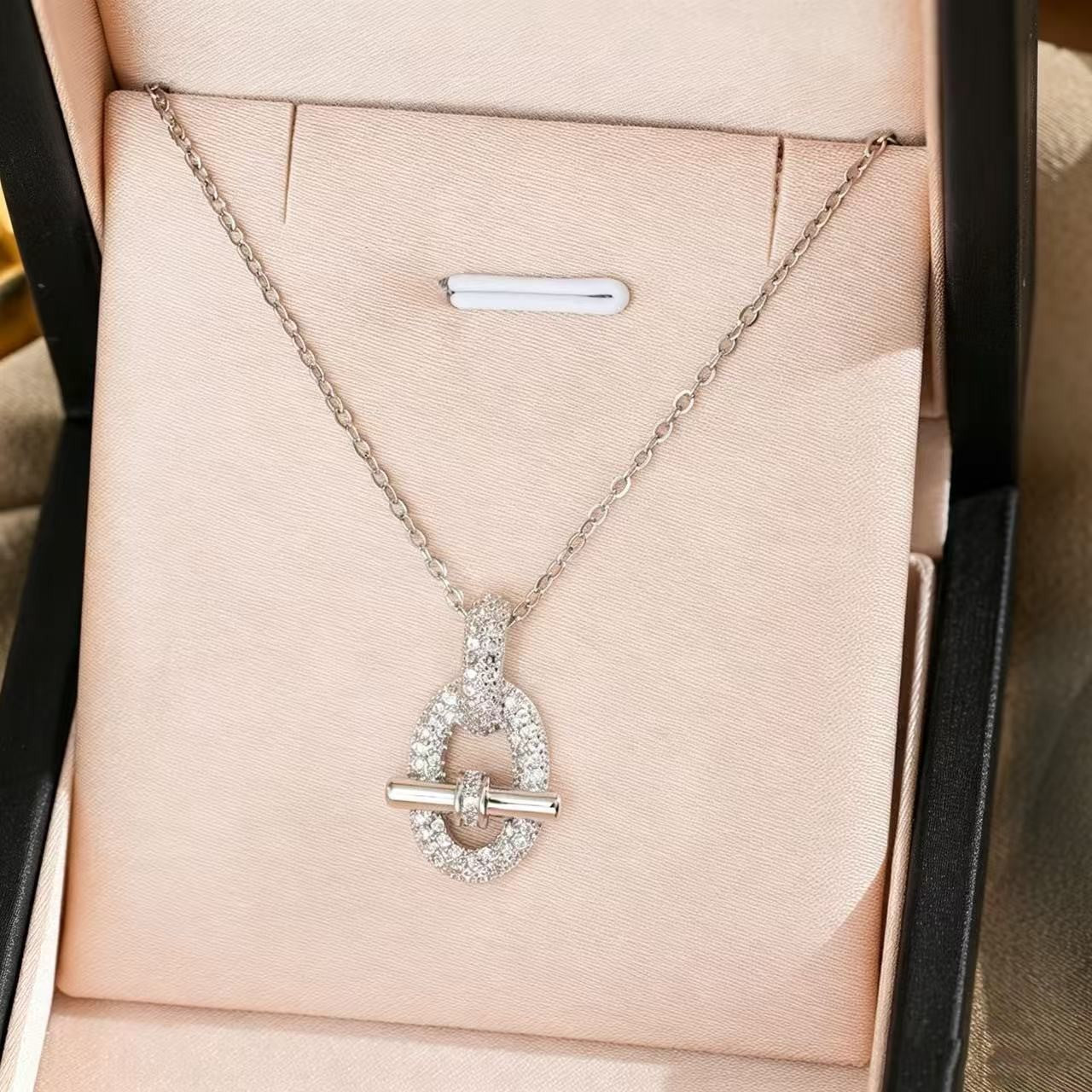 Heart Shape Necklace For Women In Titanium Steel With Zircon Inlay, Featuring PVD Coated 18K Real Gold Plated Copper Pendant