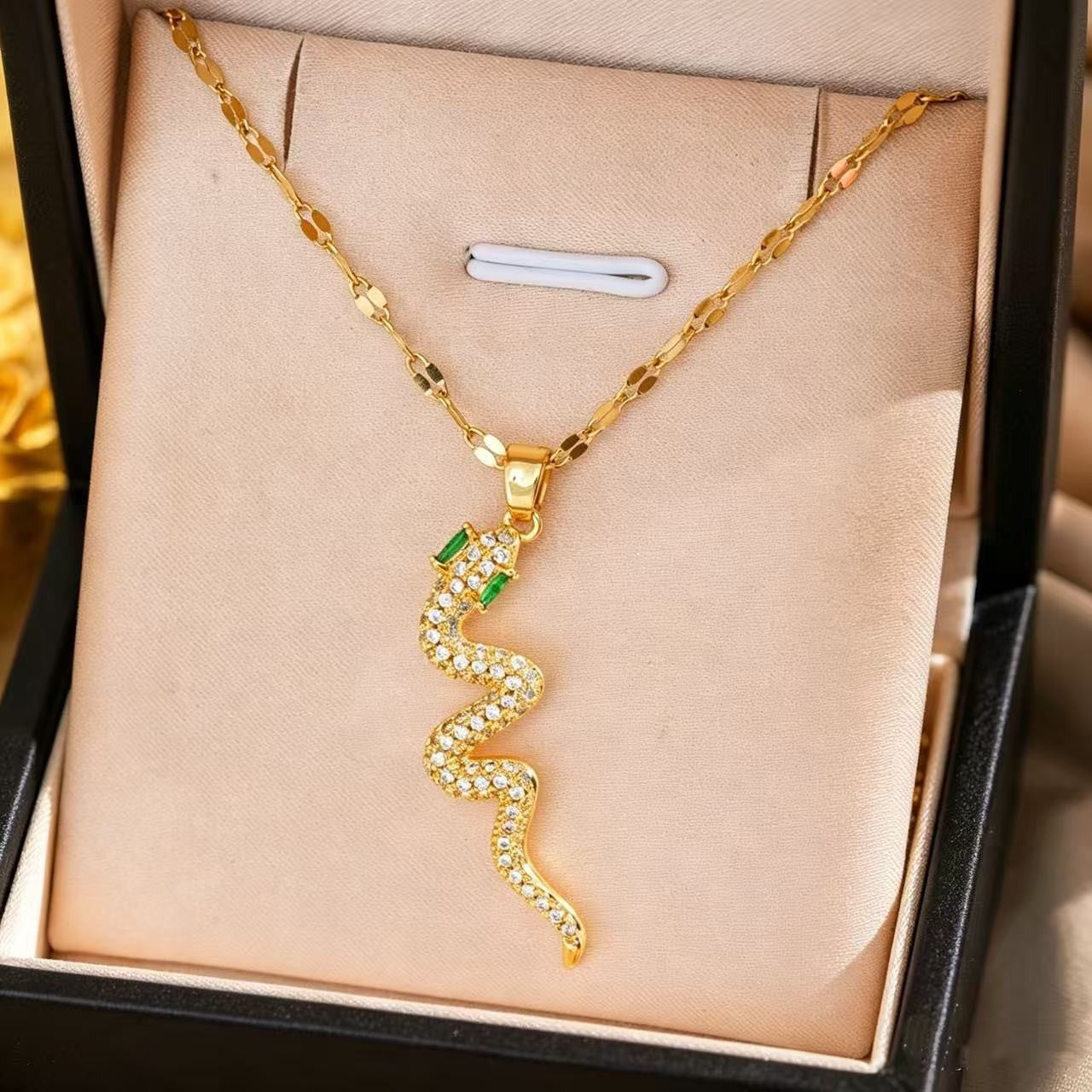 Heart Shape Necklace For Women In Titanium Steel With Zircon Inlay, Featuring PVD Coated 18K Real Gold Plated Copper Pendant