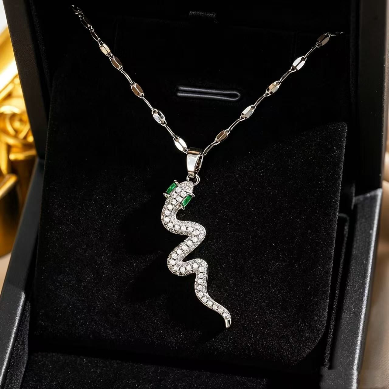 Heart Shape Necklace For Women In Titanium Steel With Zircon Inlay, Featuring PVD Coated 18K Real Gold Plated Copper Pendant