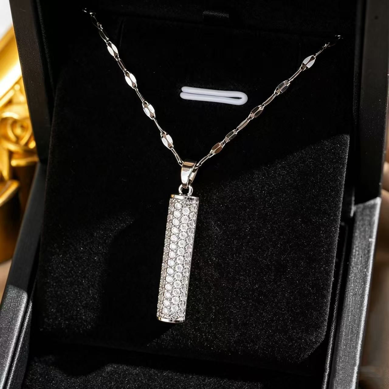 Heart Shape Necklace For Women In Titanium Steel With Zircon Inlay, Featuring PVD Coated 18K Real Gold Plated Copper Pendant