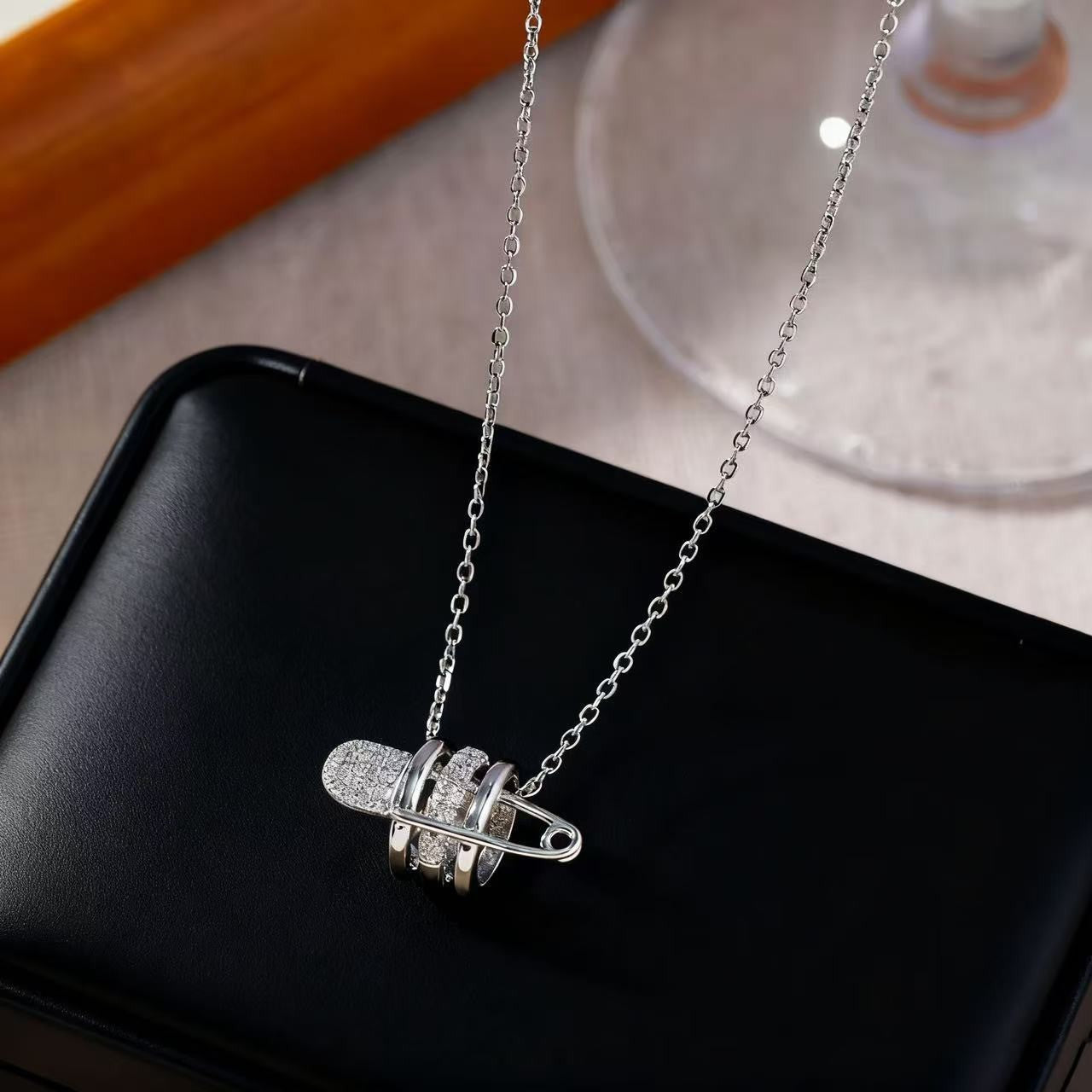 Heart Shape Necklace For Women In Titanium Steel With Zircon Inlay, Featuring PVD Coated 18K Real Gold Plated Copper Pendant