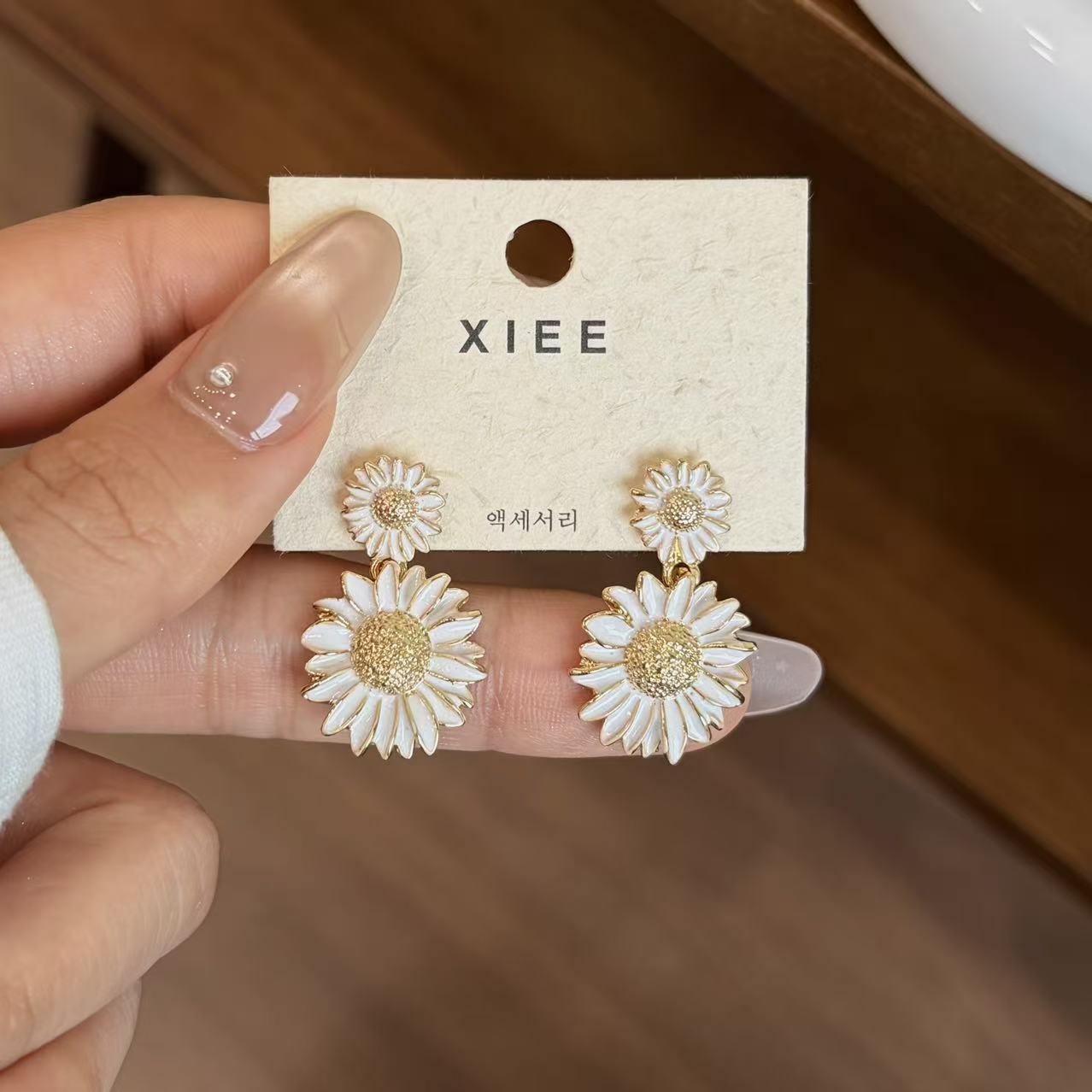 Daisy Enamel Earrings For Women In Yellow Alloy Featuring New Style Design