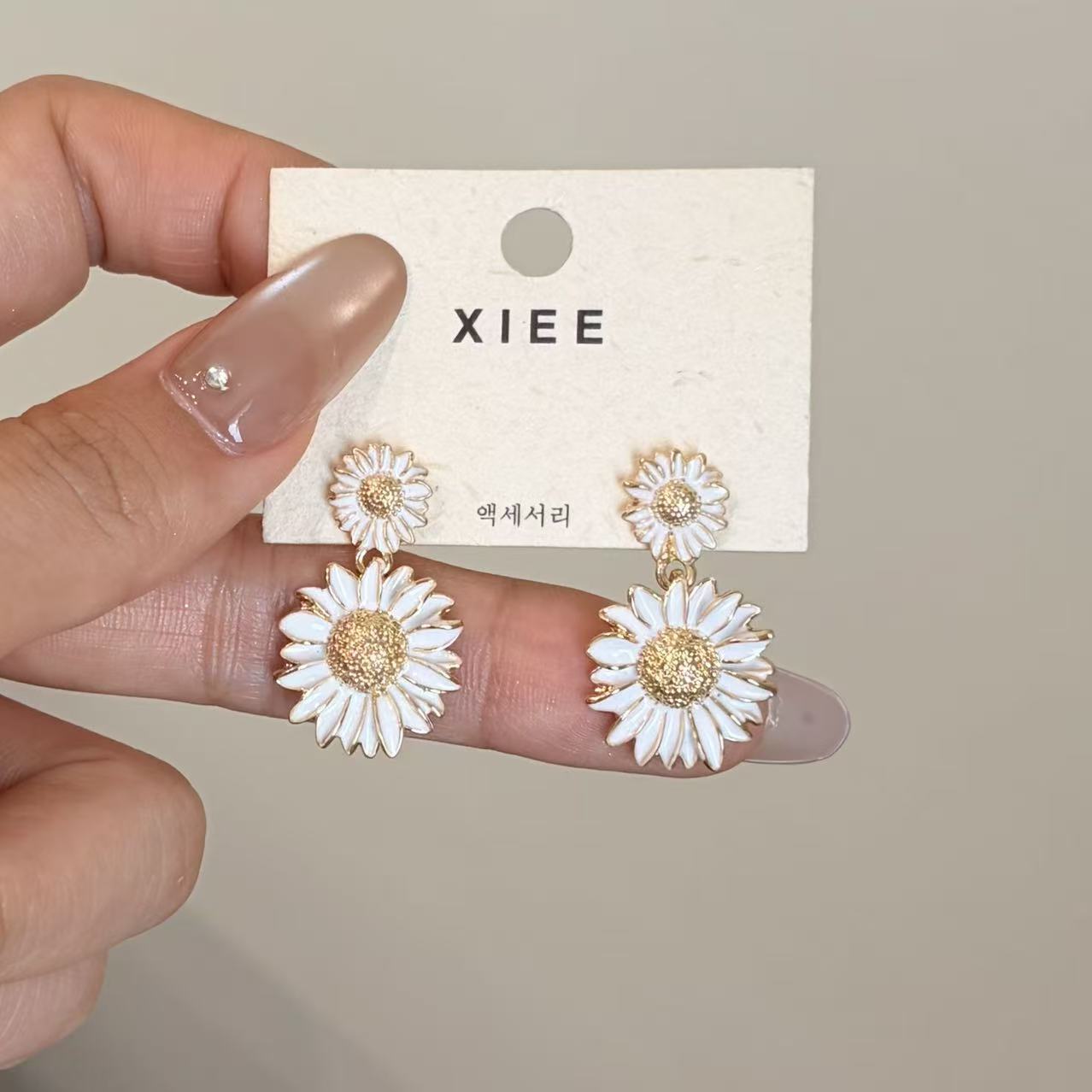 Daisy Enamel Earrings For Women In Yellow Alloy Featuring New Style Design