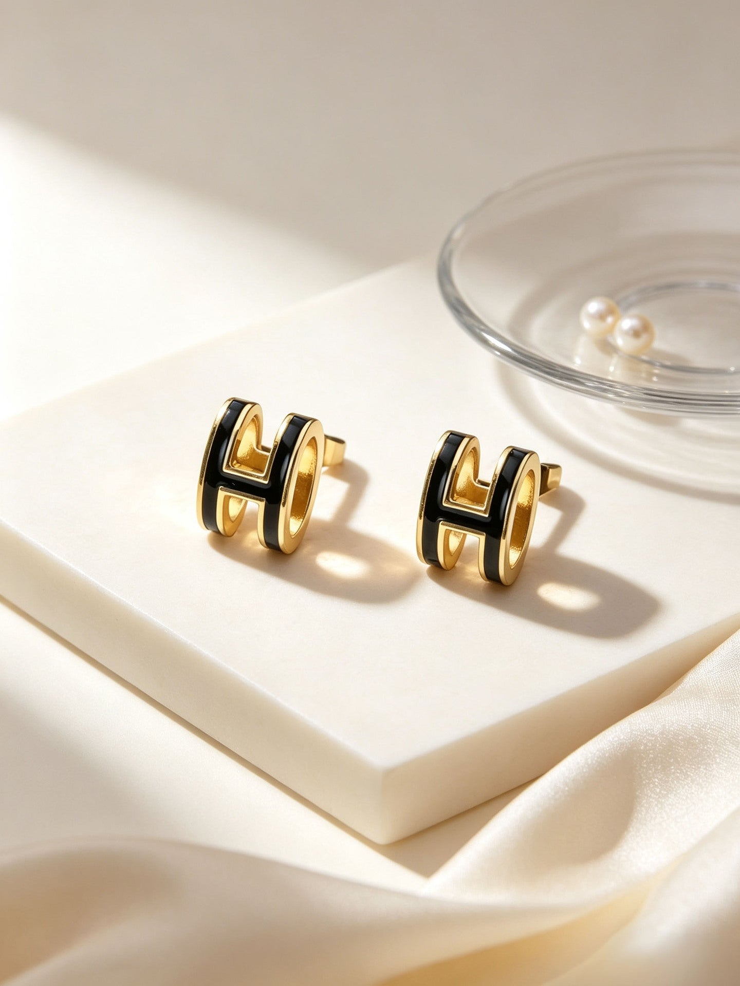 Enamel Letter Stud Earrings For Women Featuring Durable 304 Stainless Steel Posts In Colour