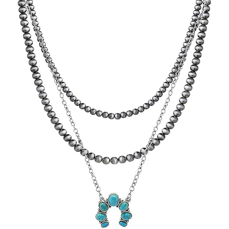 Ethnic Style Bow Tie Necklace For Women With Beading Craft And Beaded Chain Material