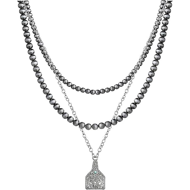 Ethnic Style Bow Tie Necklace For Women With Beading Craft And Beaded Chain Material