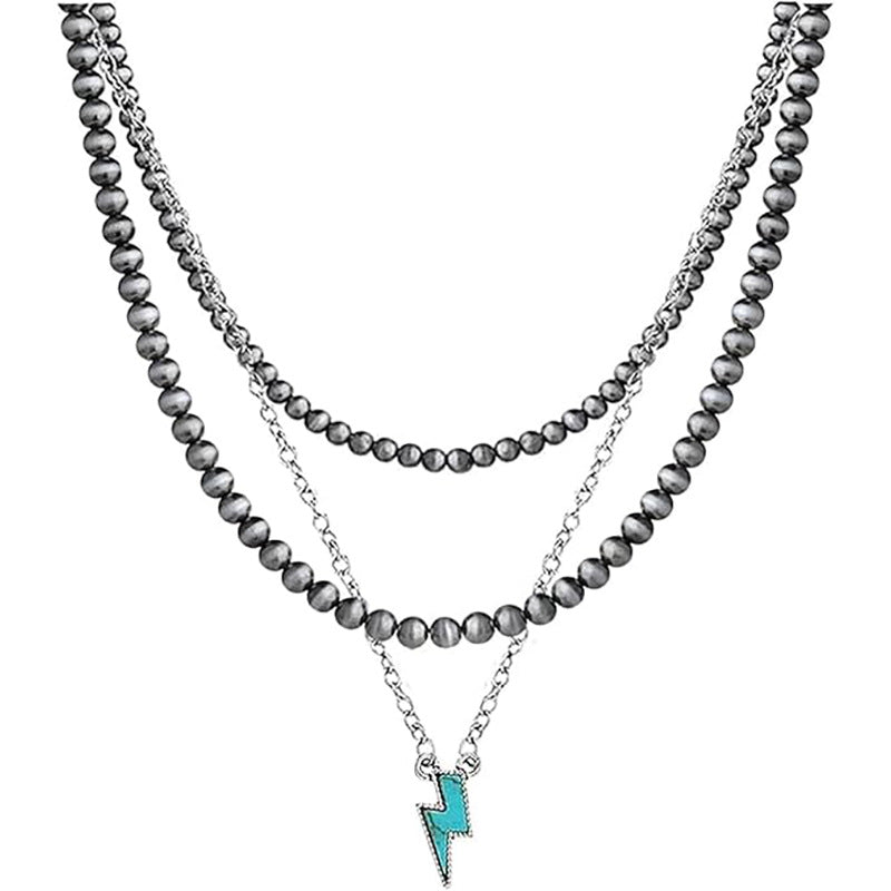 Ethnic Style Bow Tie Necklace For Women With Beading Craft And Beaded Chain Material