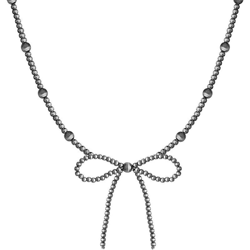 Ethnic Style Bow Tie Necklace For Women With Beading Craft And Beaded Chain Material