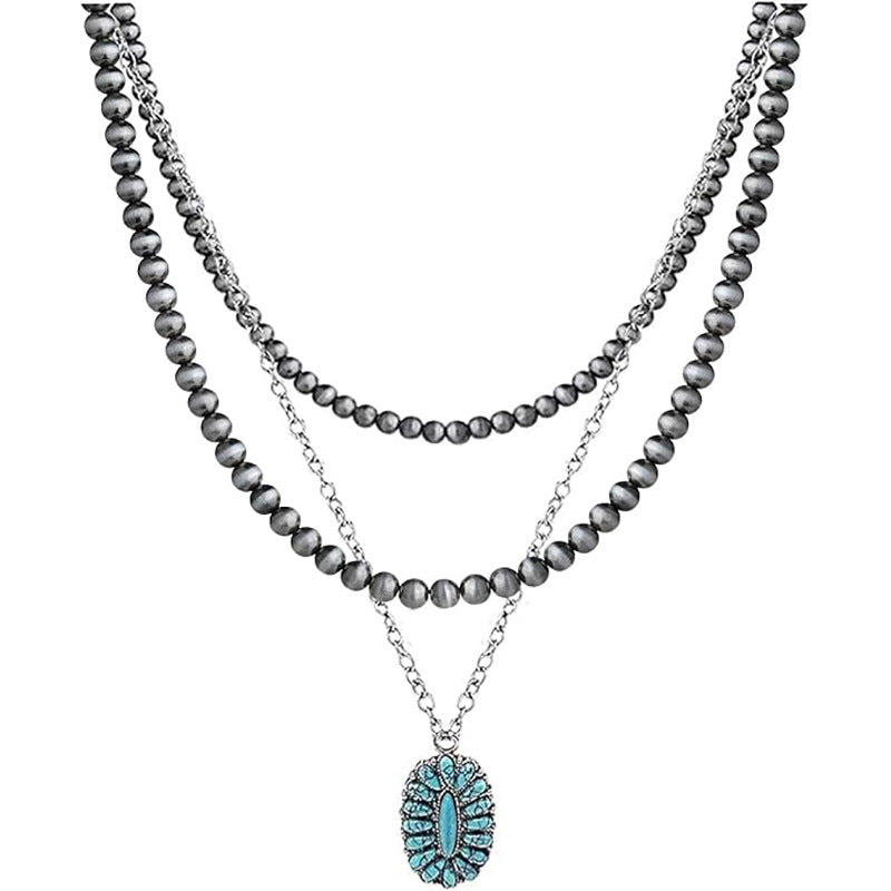 Ethnic Style Bow Tie Necklace For Women With Beading Craft And Beaded Chain Material