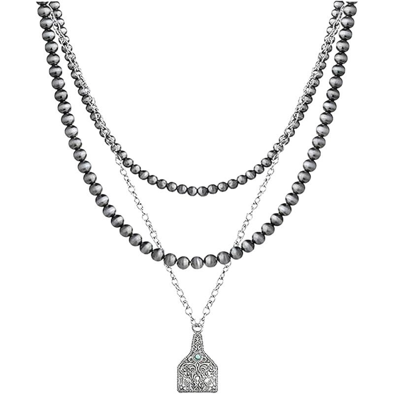 Ethnic Style Bow Tie Necklace For Women With Beading Craft And Beaded Chain Material