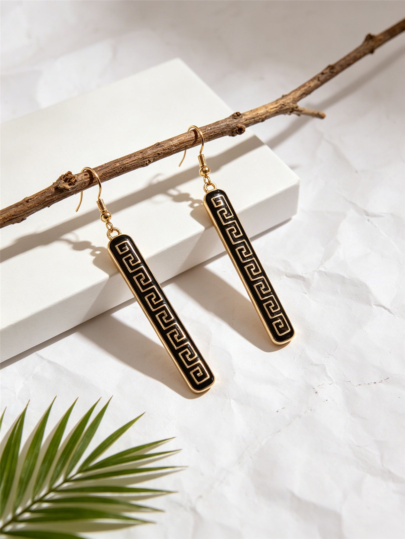 Bohemian Asymmetrical Geometric Earrings For Women In Golden Plated Zinc Alloy With Gold Color