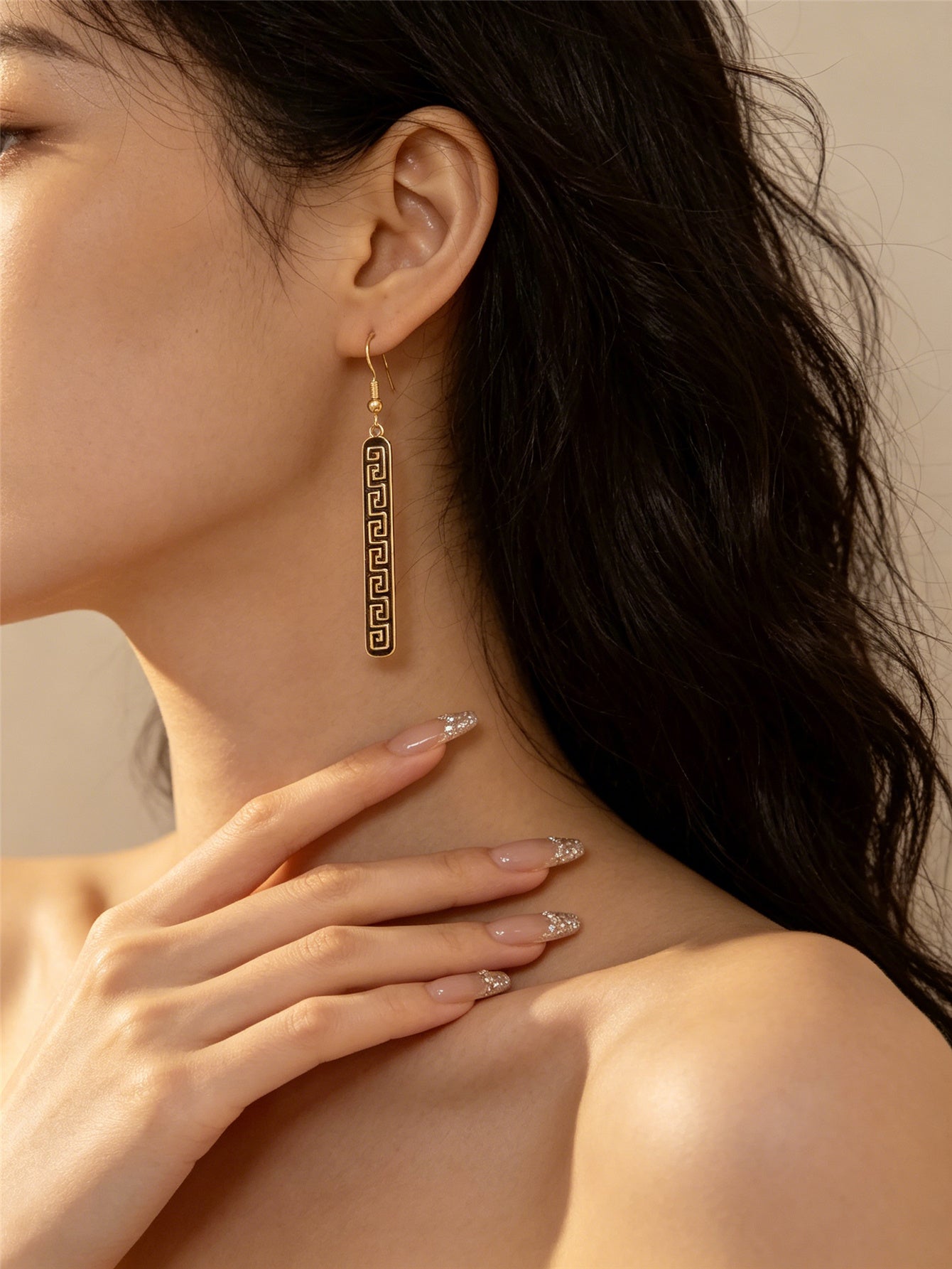 Bohemian Asymmetrical Geometric Earrings For Women In Golden Plated Zinc Alloy With Gold Color
