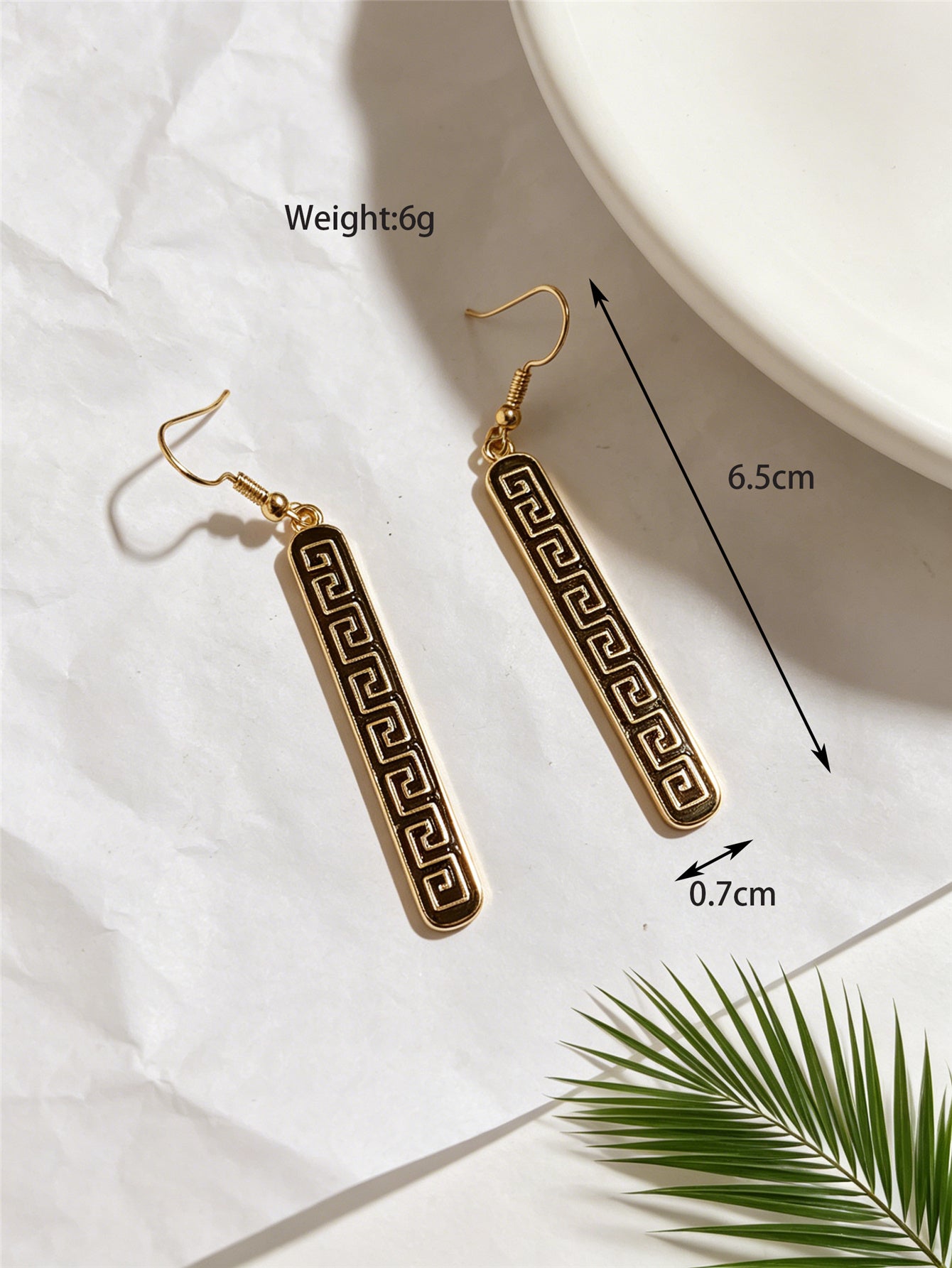 Bohemian Asymmetrical Geometric Earrings For Women In Golden Plated Zinc Alloy With Gold Color