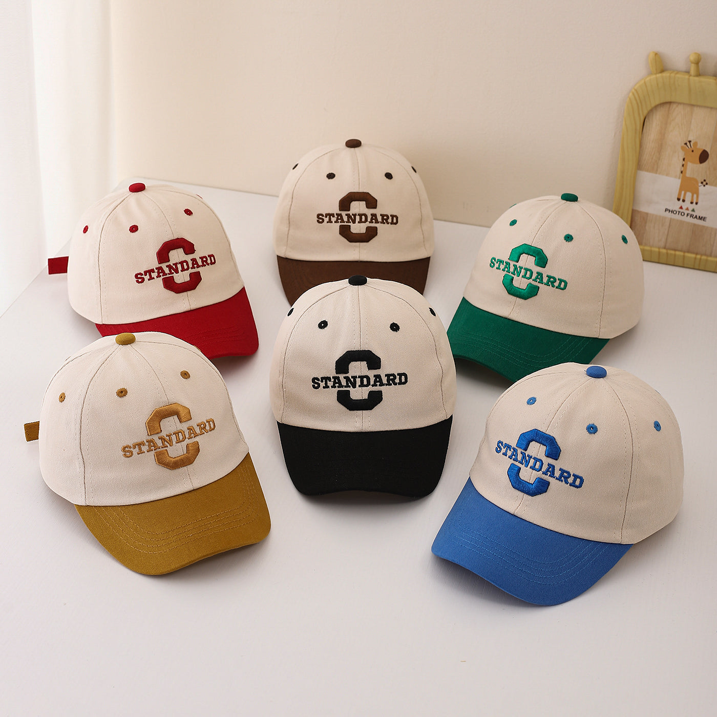 Casual Children Unisex Baseball Cap With Embroidery Craft In Brown, 1 Piece