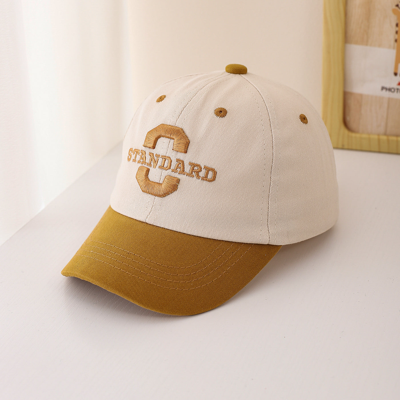Casual Children Unisex Baseball Cap With Embroidery Craft In Brown, 1 Piece