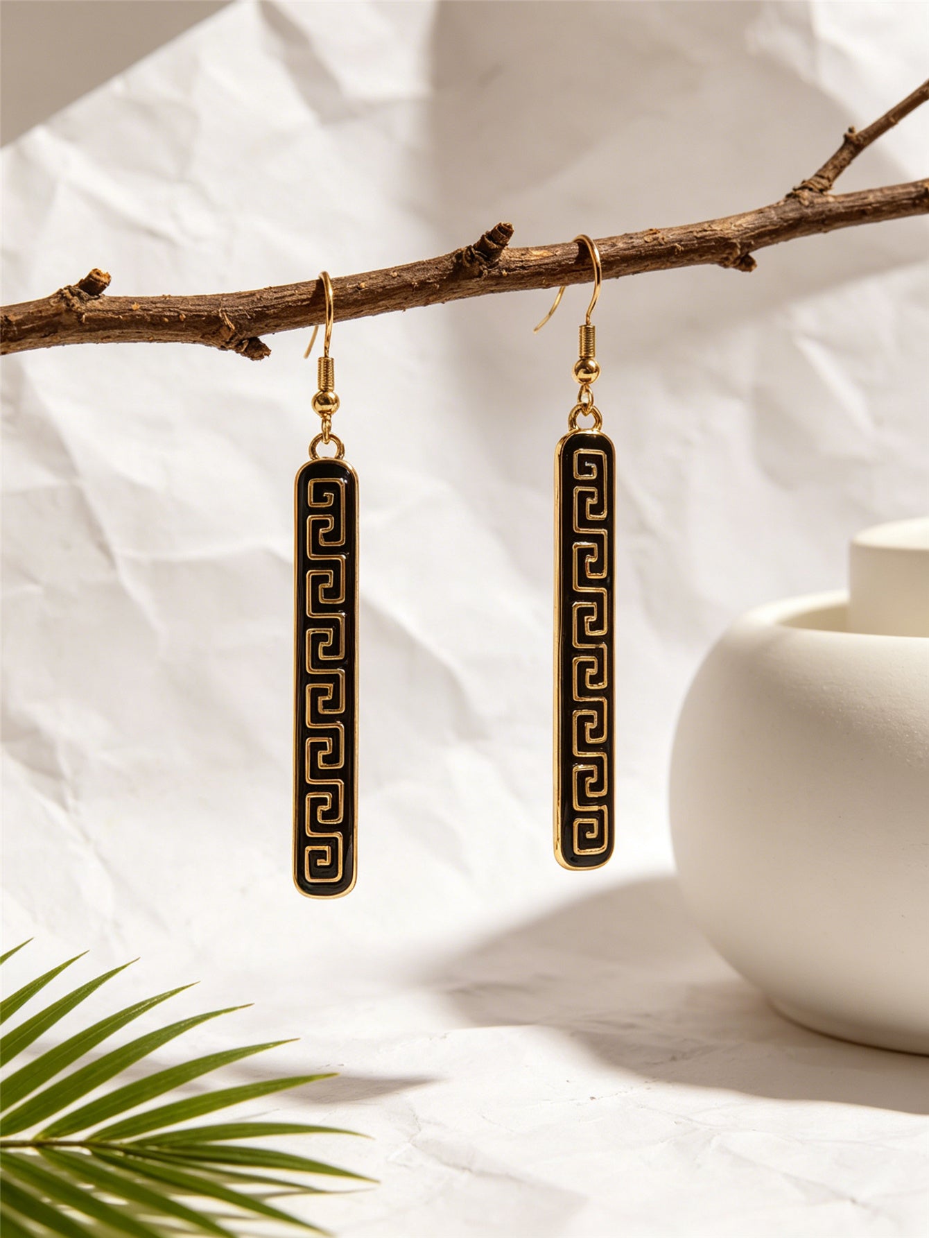 Bohemian Asymmetrical Geometric Earrings For Women In Golden Plated Zinc Alloy With Gold Color