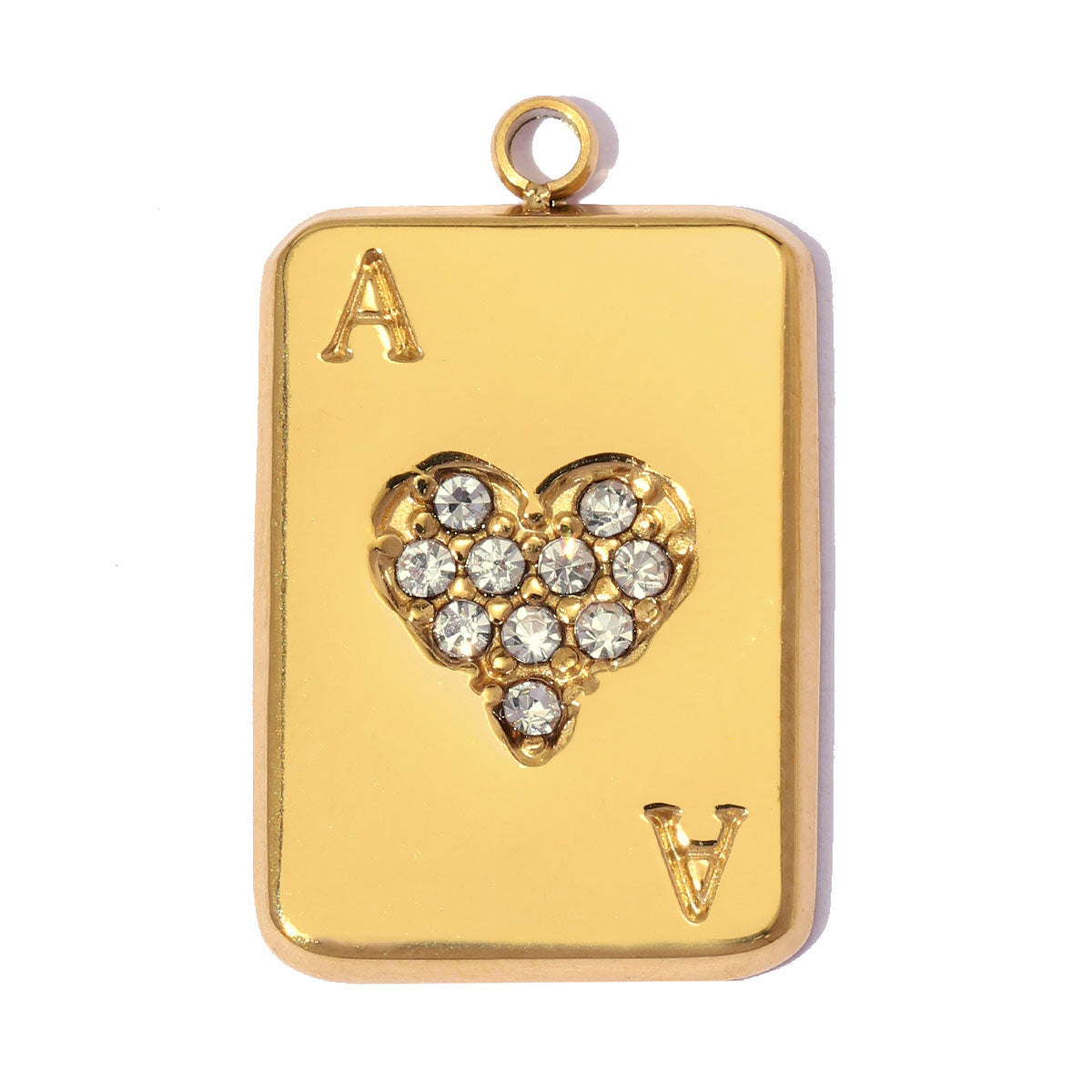 Lucky Heart Pendant 3 PCS Set In 304 Stainless Steel With 18K Real Gold Plating 0.03-0.05µm Thickness