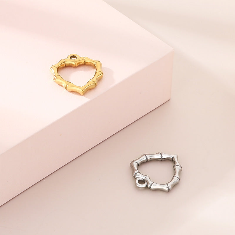 Heart Shape Pendant In 304 Stainless Steel With 18K Real Gold Plated 0.03µm Thick PVD Coated Electroplated Finish, 1 Piece