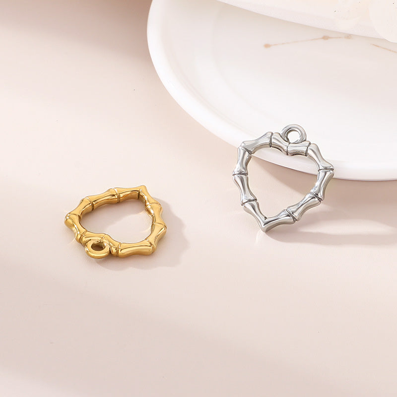 Heart Shape Pendant In 304 Stainless Steel With 18K Real Gold Plated 0.03µm Thick PVD Coated Electroplated Finish, 1 Piece