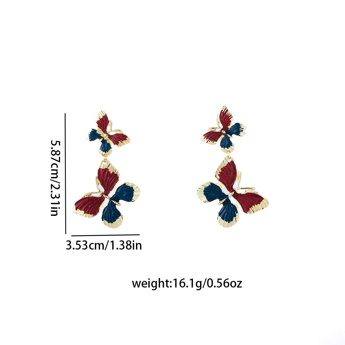 Bow Tie Stud Earrings For Women Featuring Enamel Craft And Zinc Alloy Material In Colour