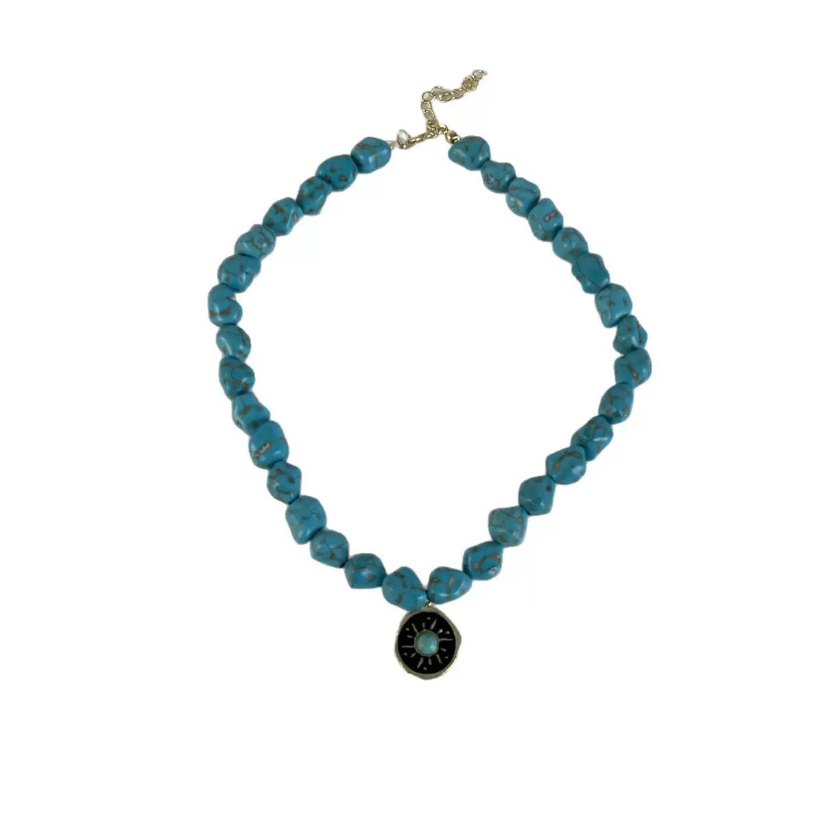 Handmade Maillard Style Sun Necklace For Women Featuring Alloy Pendant In Mixed Materials
