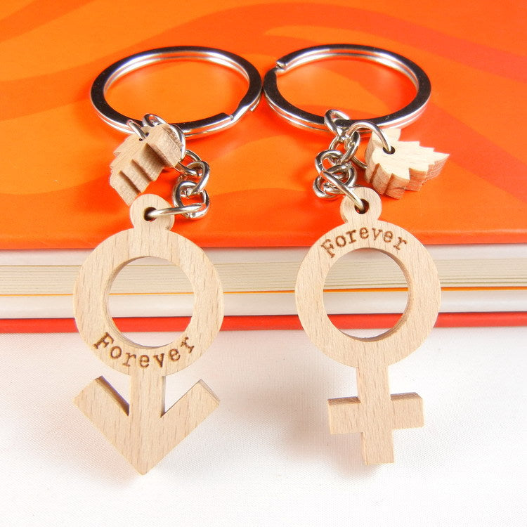 Customization Laser Engraving Wooden Key Chains For Wedding Season, Perfect Personalized Gift