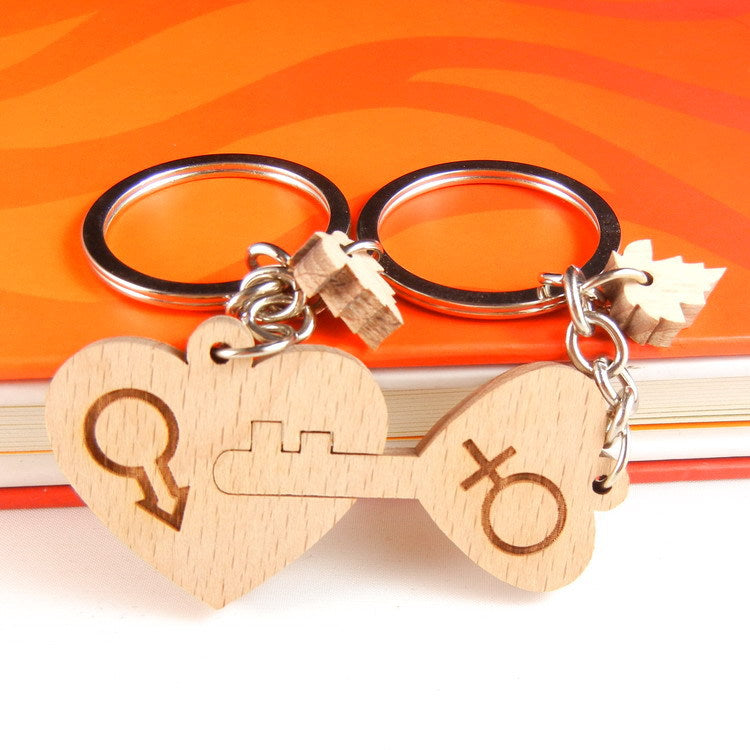 Customization Laser Engraving Wooden Key Chains For Wedding Season, Perfect Personalized Gift