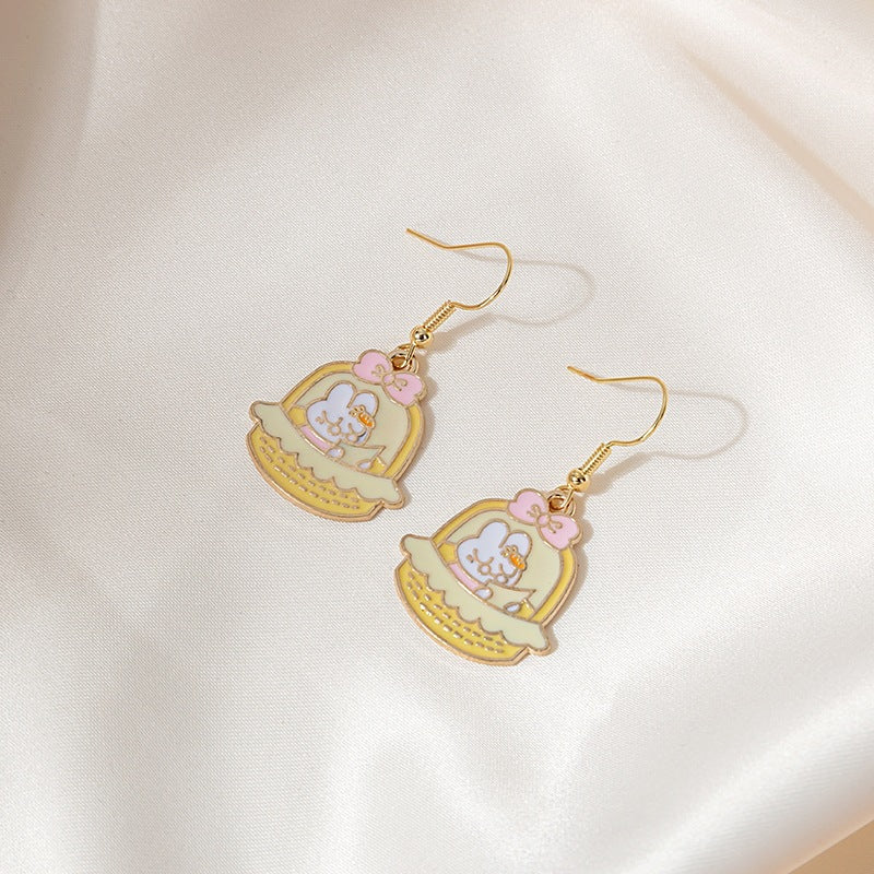Cartoon Style Stud Earrings For Women In Colour Alloy With Stoving Varnish Craft