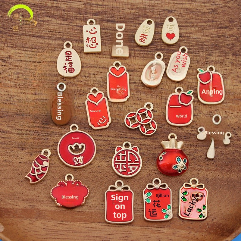 Alloy Pendant With Enamel Craftsmanship Featuring Chinoiserie Style Jewelry Accessories