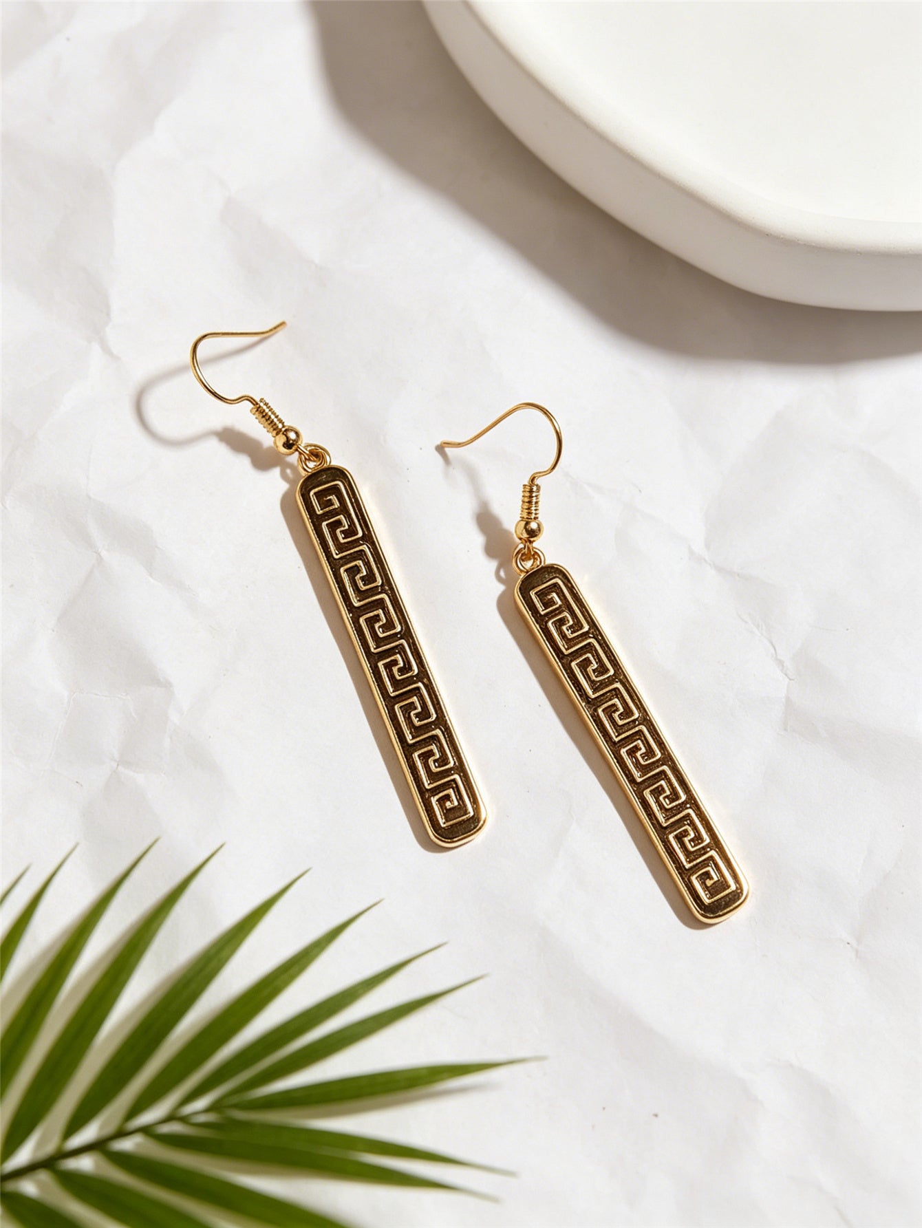 Bohemian Asymmetrical Geometric Earrings For Women In Golden Plated Zinc Alloy With Gold Color
