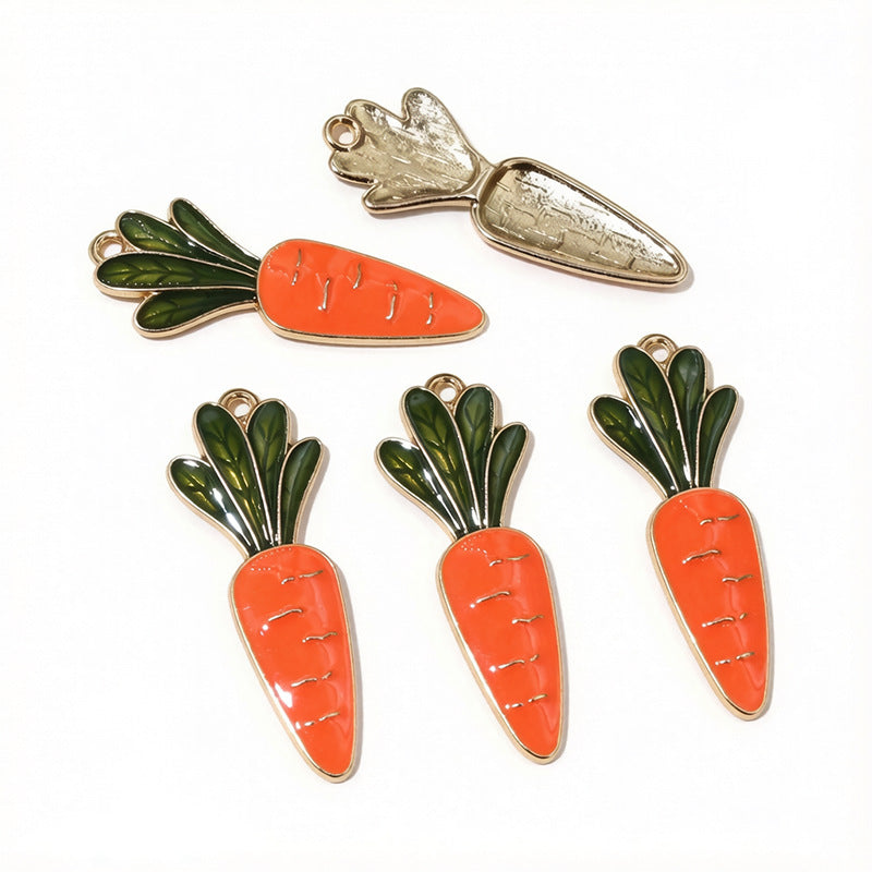 Carrot Pendant Jewelry Accessory In Alloy Featuring Enamel Craftsmanship With French Style