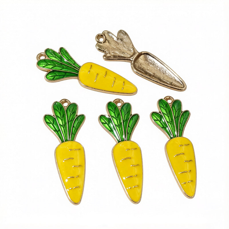 Carrot Pendant Jewelry Accessory In Alloy Featuring Enamel Craftsmanship With French Style