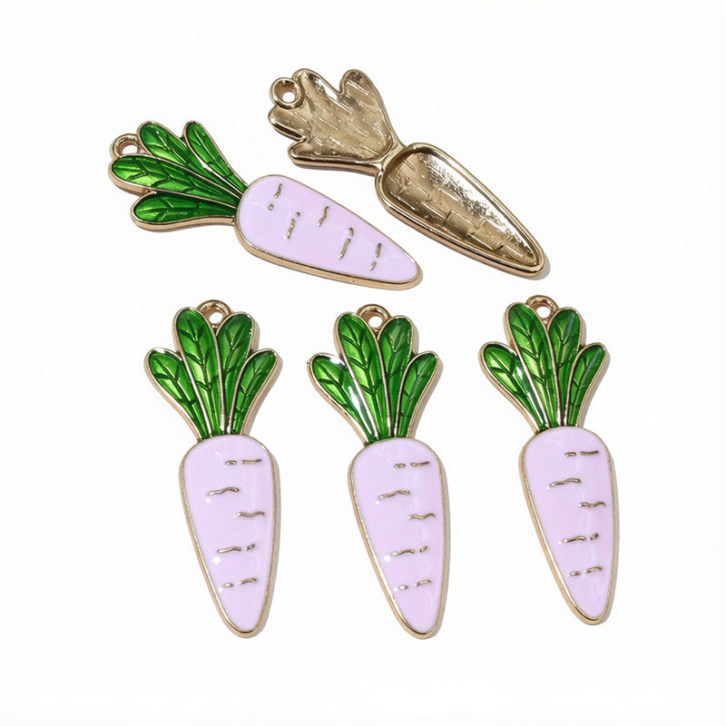 Carrot Pendant Jewelry Accessory In Alloy Featuring Enamel Craftsmanship With French Style