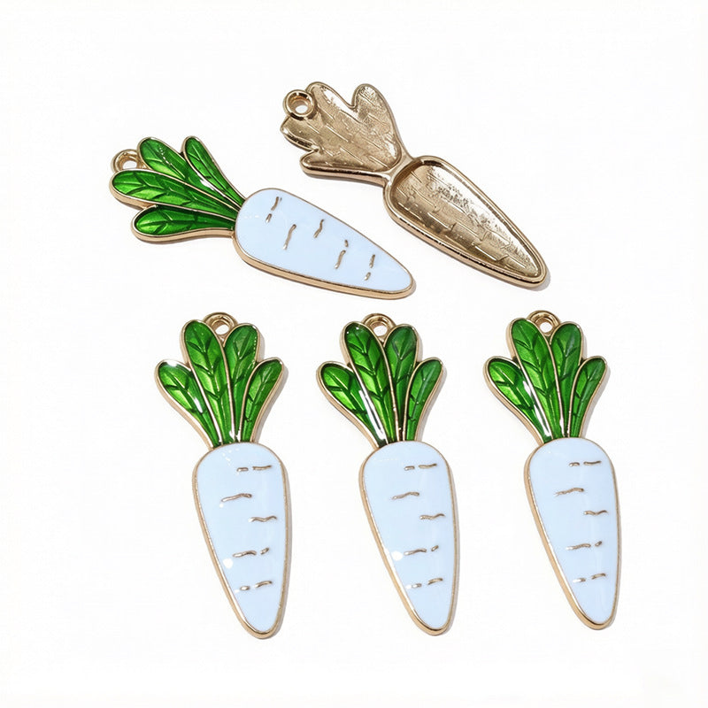 Carrot Pendant Jewelry Accessory In Alloy Featuring Enamel Craftsmanship With French Style