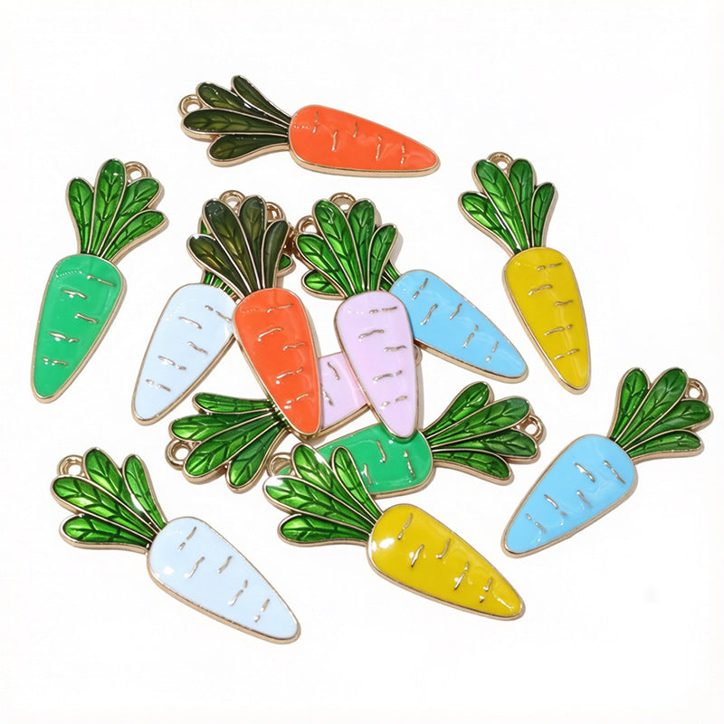 Carrot Pendant Jewelry Accessory In Alloy Featuring Enamel Craftsmanship With French Style