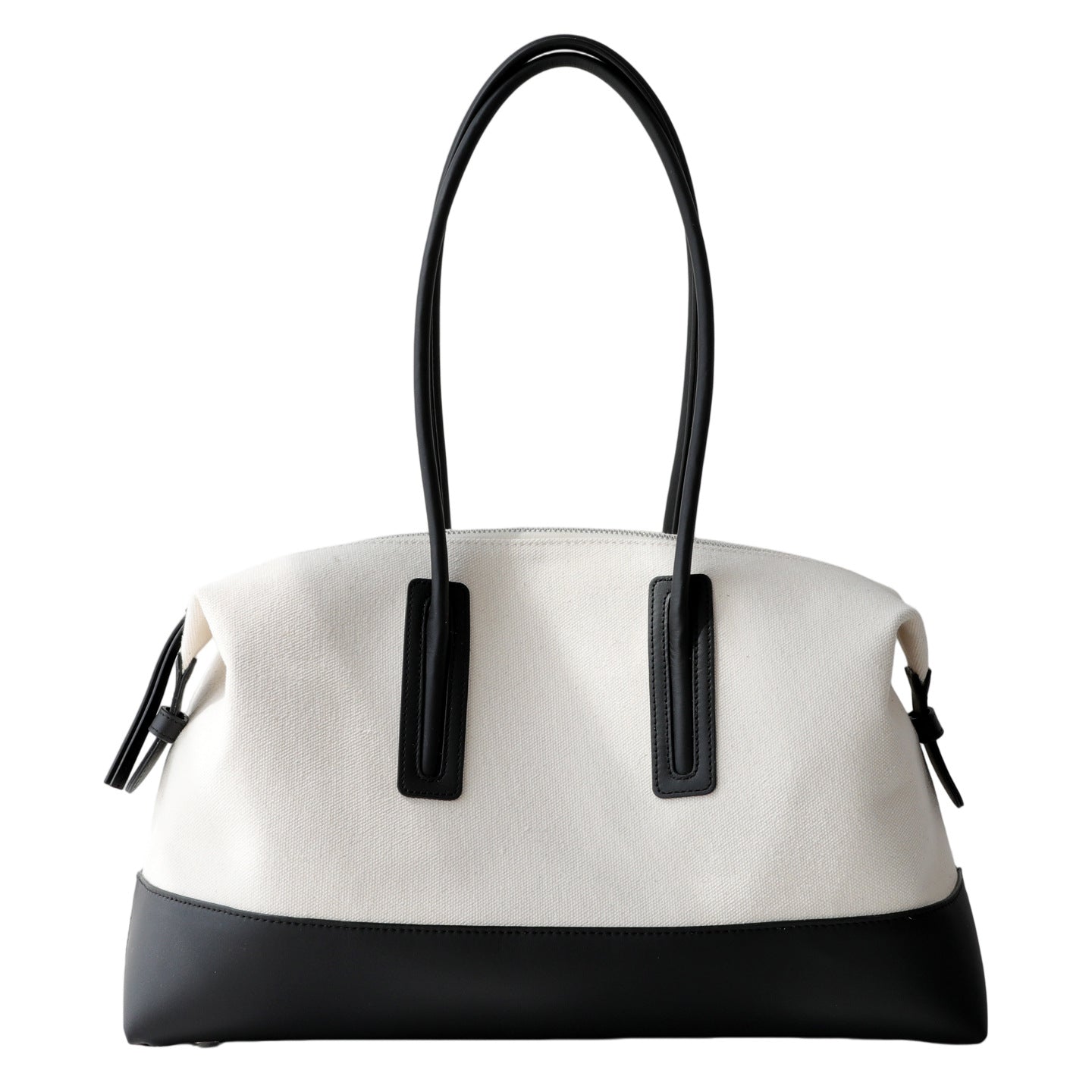 Color Block Cylindrical Canvas Tote Bag For Women With Single Shoulder Strap And Large Capacity