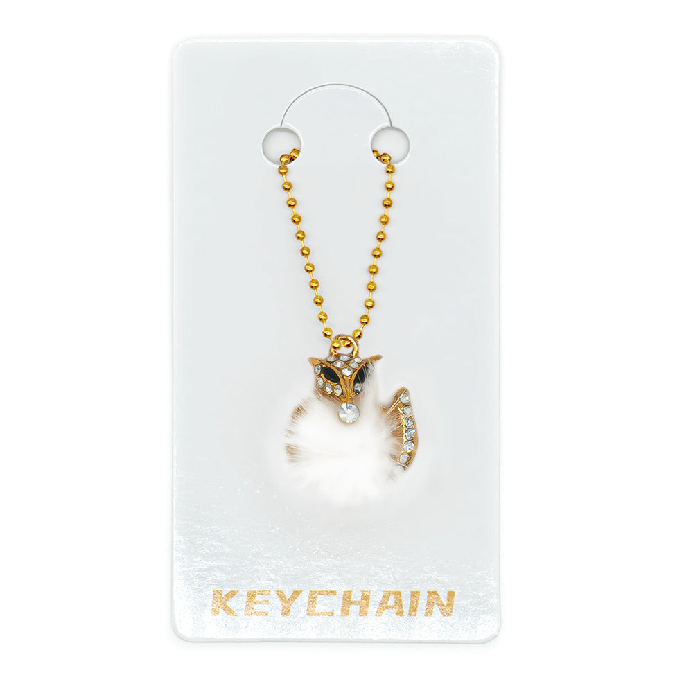 Halloween Cartoon Character Key Chain In Gold Metal With Beads Inlay, Perfect For Festive Accessories