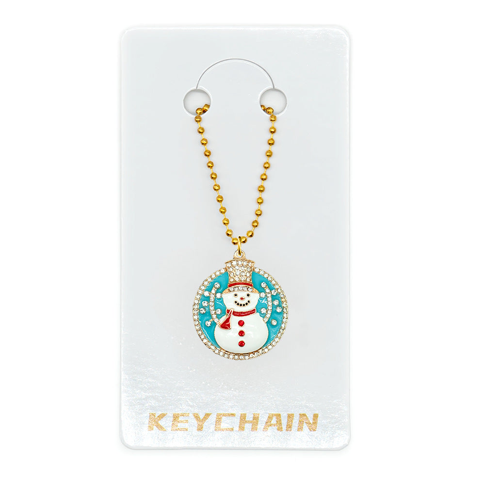 Halloween Cartoon Character Key Chain In Gold Metal With Beads Inlay, Perfect For Festive Accessories