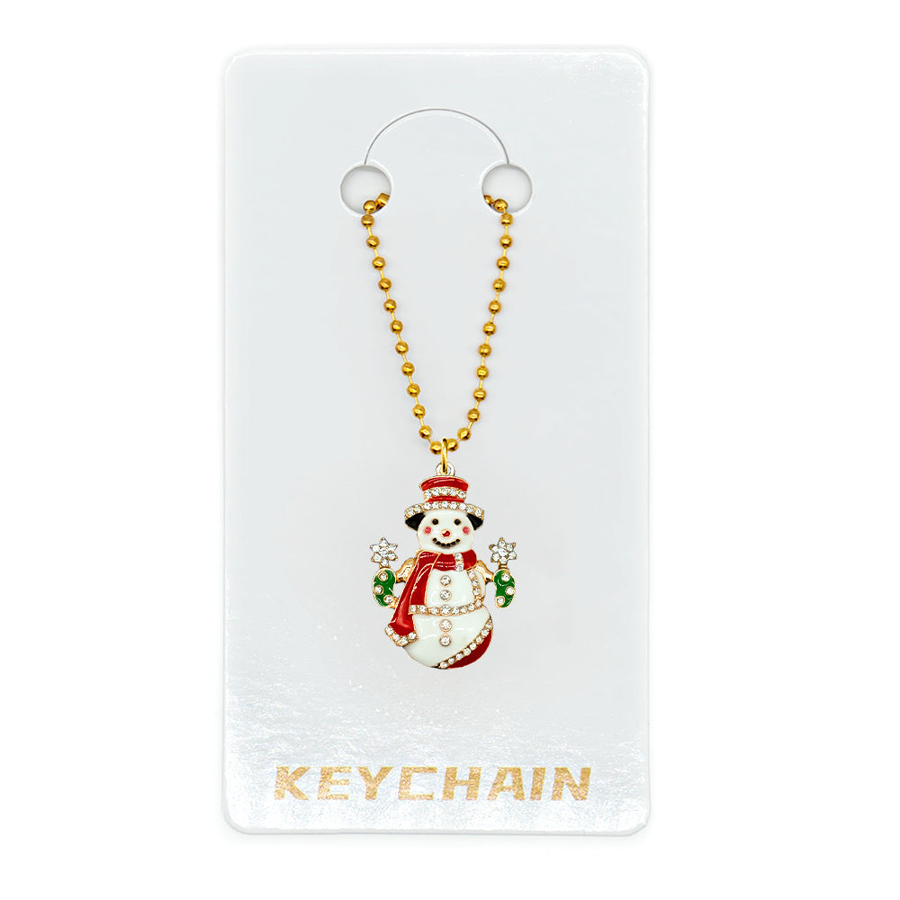 Halloween Cartoon Character Key Chain In Gold Metal With Beads Inlay, Perfect For Festive Accessories